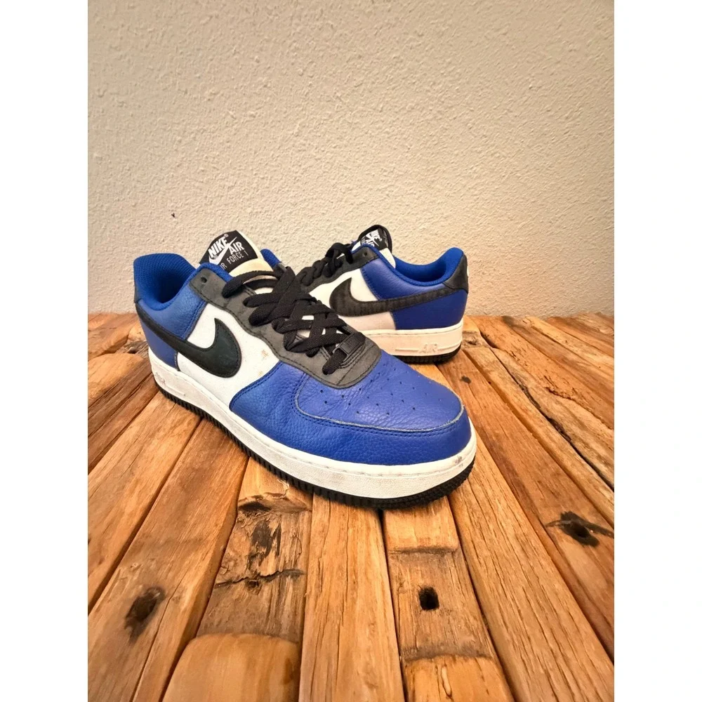 Nike Air Force 1 Low 9.5 Blue White Black DV3892-900 Leather Sneakers